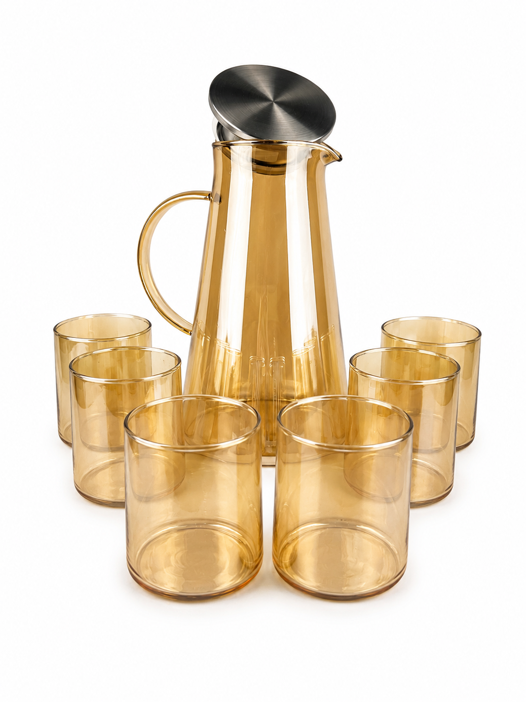 Gph28/L7Ha-Jarra 1800 Ml Con 6 Vasos 320 Ml Dorado — imagen 3
