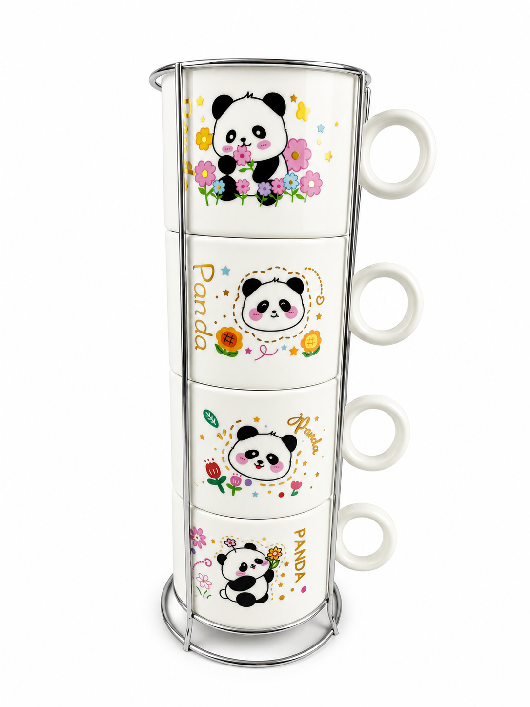 Juego De Pocillos 250 Ml Diseño Panda