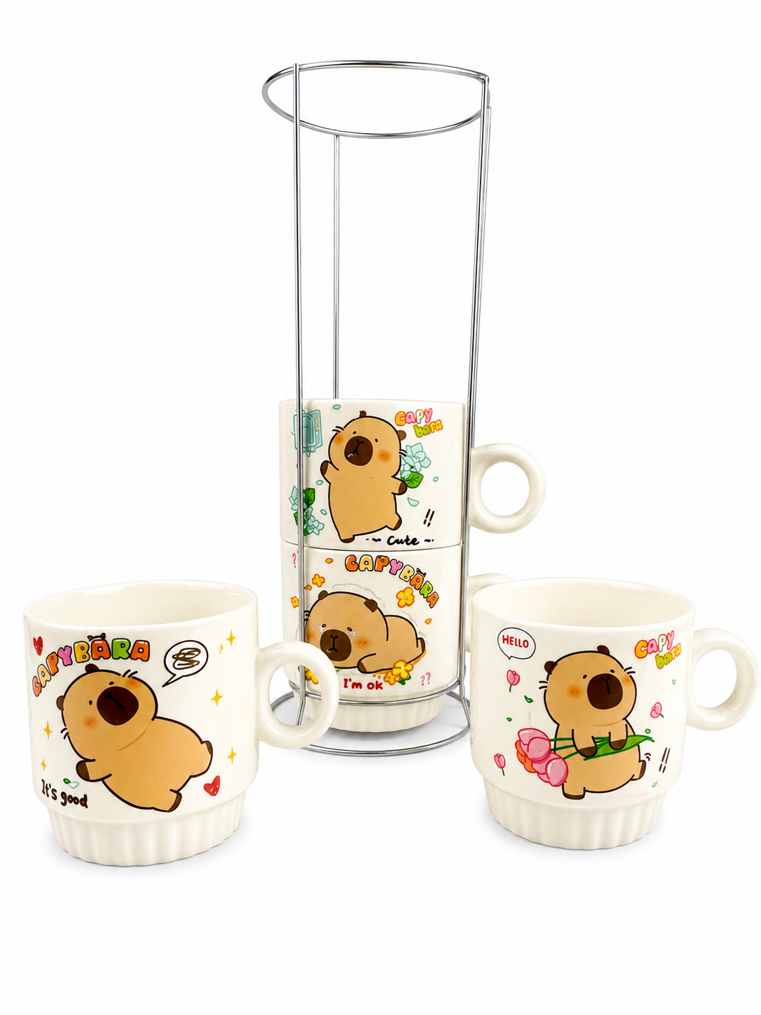Juego De Pocillos 250 Ml Diseño Capibara — imagen 2
