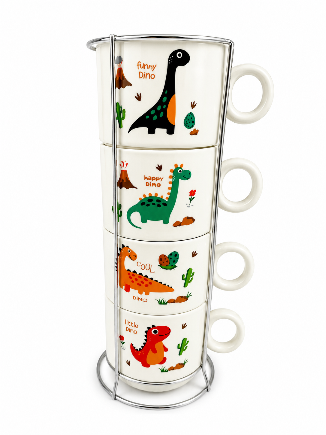 Juego De Pocillos 250 Ml Diseño Dinosaur