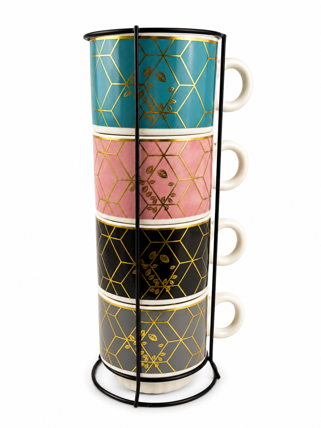 Juego De Pocillos 250 Ml Diseño Geometri