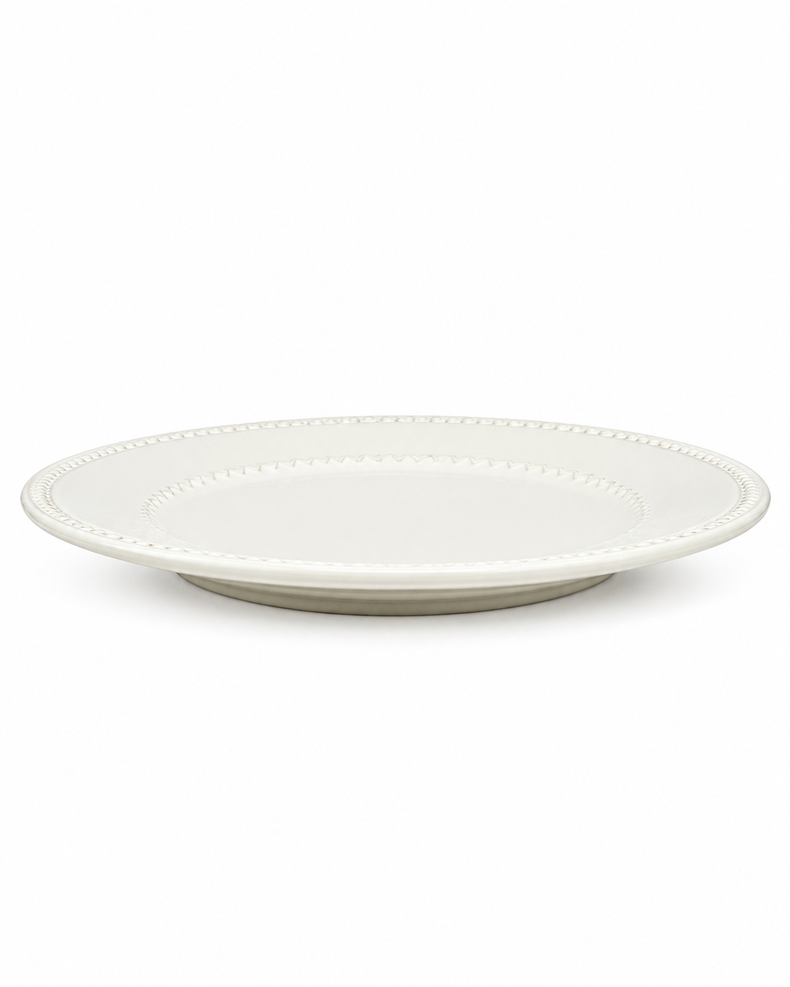 Plato De Ceramica Blannco 26Cm Doble Reliev — imagen 2