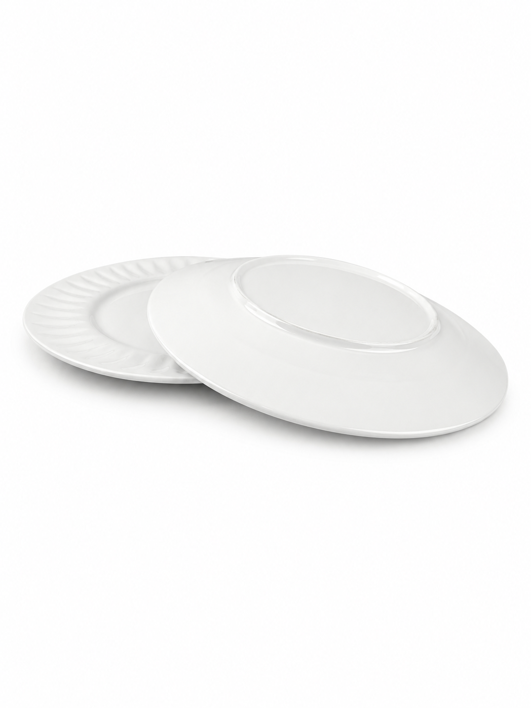 Plato De Ceramica Pando Blanco En Relieve Z — imagen 2