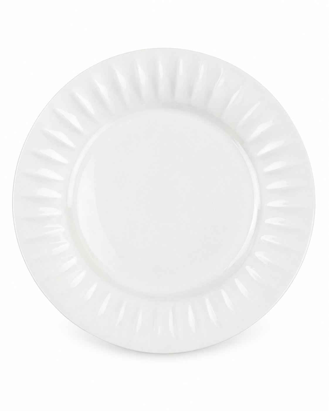 Plato De Ceramica Pando Blanco En Relieve Z