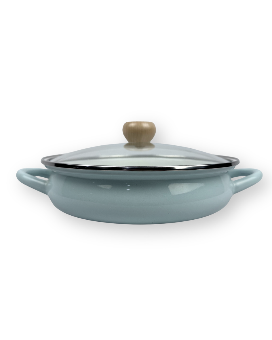 Recipiente En Peltre Con Tapa En Vidrio De 2.8 Litros - Diametro 24 Cm