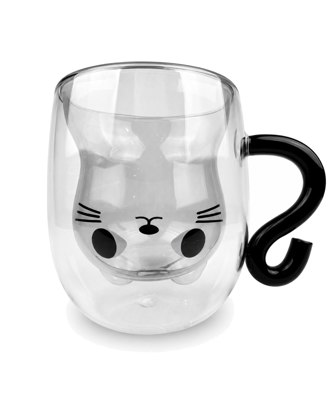 Vaso Doble Fondo Gato Cola Negra