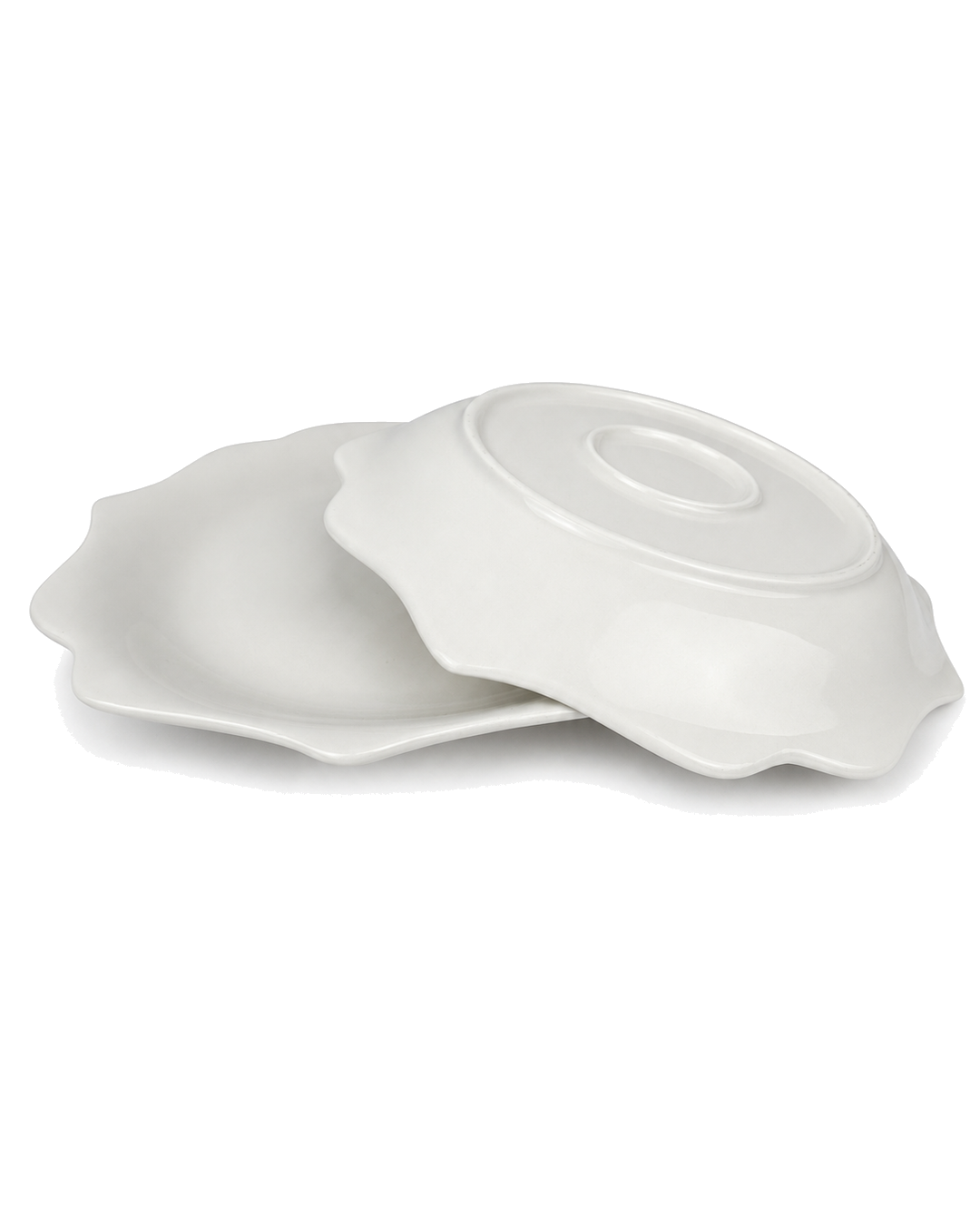 Plato Blanco En Curvas 7.8 Pulgadas Plano — imagen 2