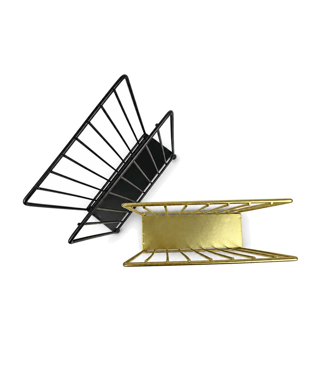 Servilletero Metalico Dorado Y Negro Cuadrado 12X4X5Cm